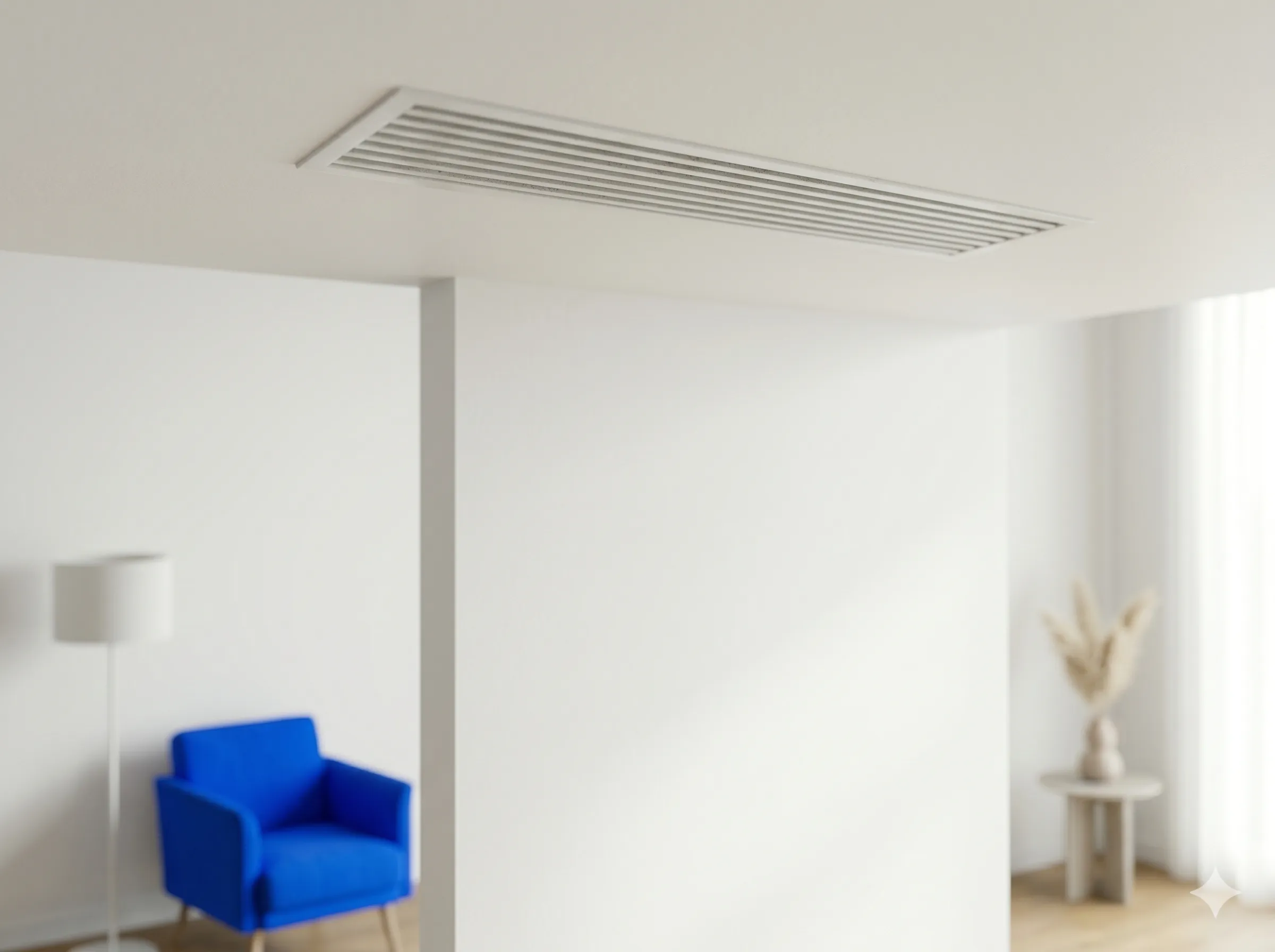 Climatisation gainable encastrée au plafond, grille discrète installée à Marseille