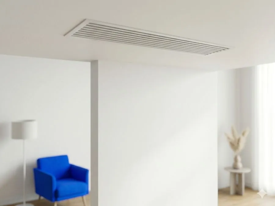Climatisation gainable encastrée au plafond, grille discrète installée à Marseille